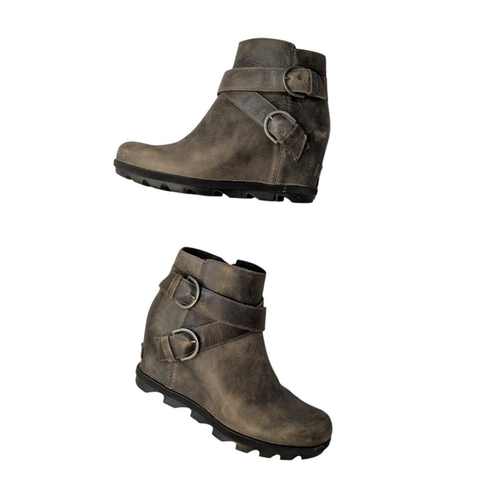 Sorel Women's Joan of Arctic Wedge II Buckle Boot  Quarry Size 9.5